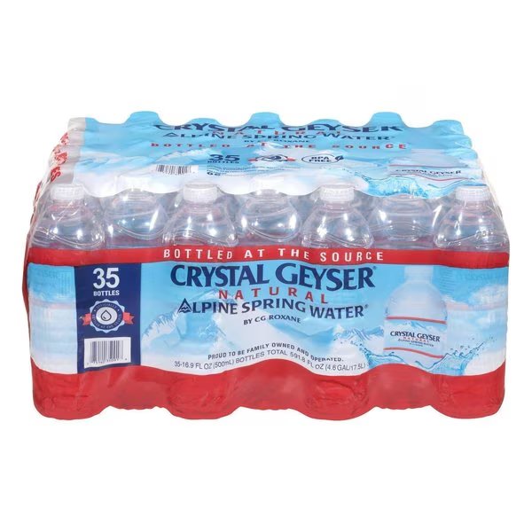 Crystal Geyser Natural Alpine Spring Water, 16.9oz Bottles, 35 Bottles/Case, Crystal Geyser, Mfr#: CGW3500